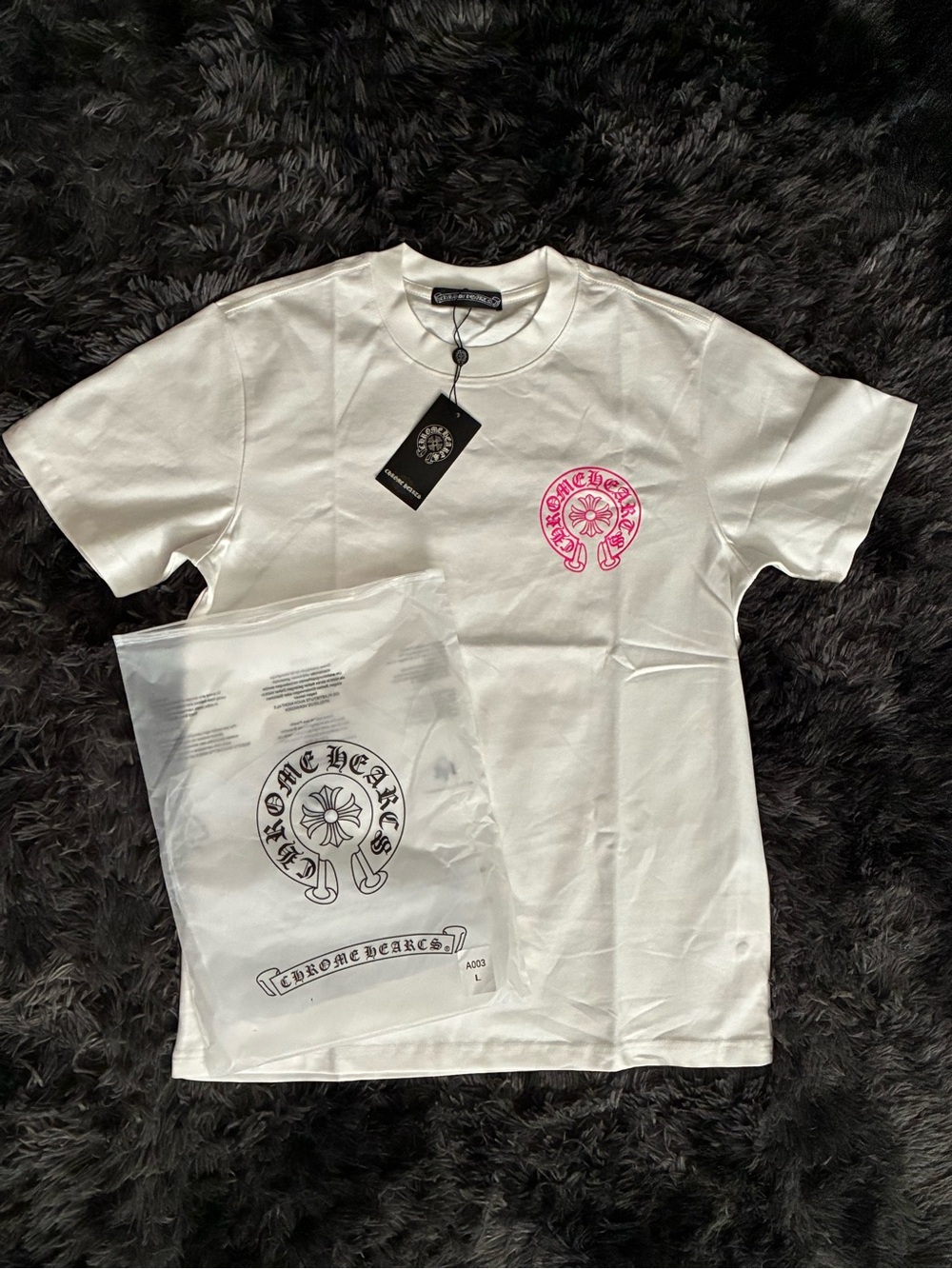 Chrome Hearts White and Pink Tee